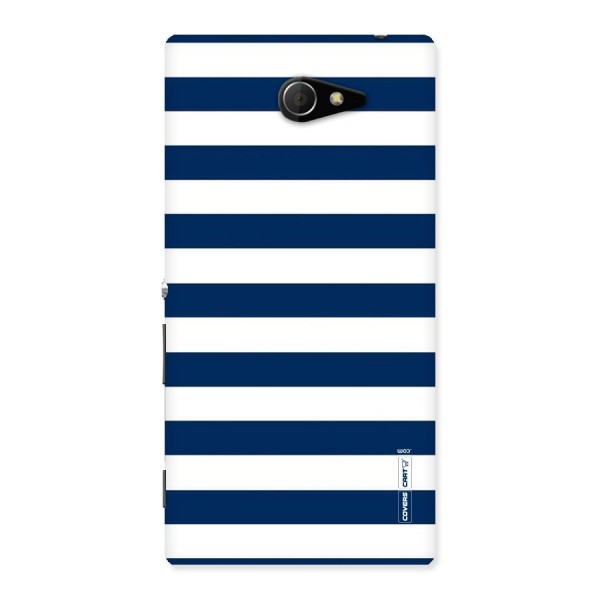 Classic Blue White Stripes Back Case for Sony Xperia M2