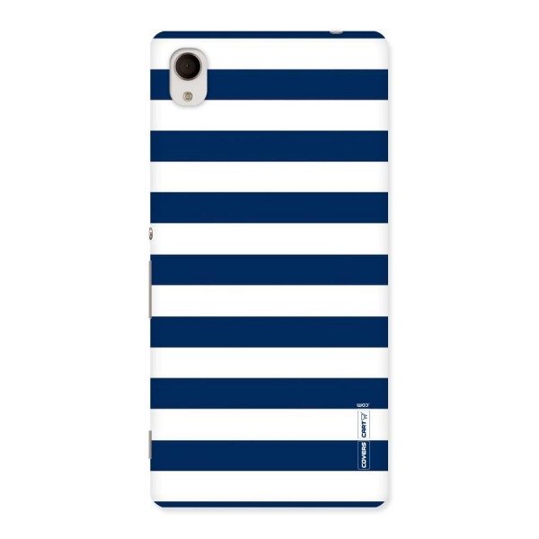 Classic Blue White Stripes Back Case for Sony Xperia M4