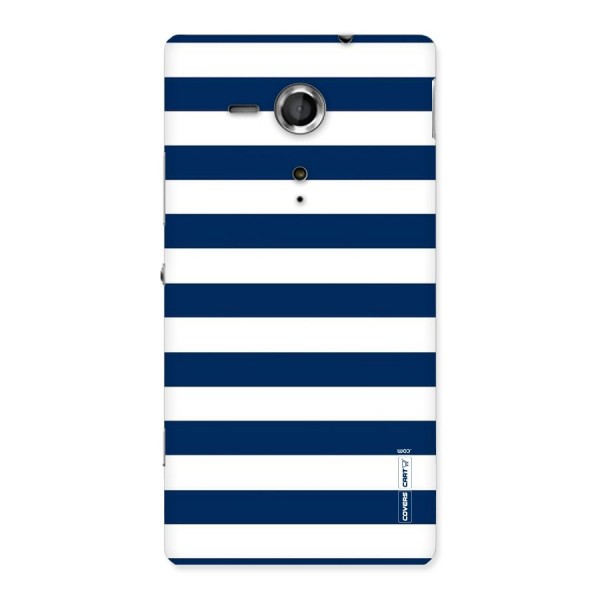 Classic Blue White Stripes Back Case for Sony Xperia SP