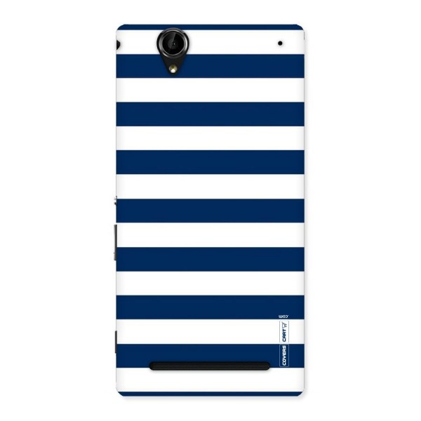 Classic Blue White Stripes Back Case for Sony Xperia T2