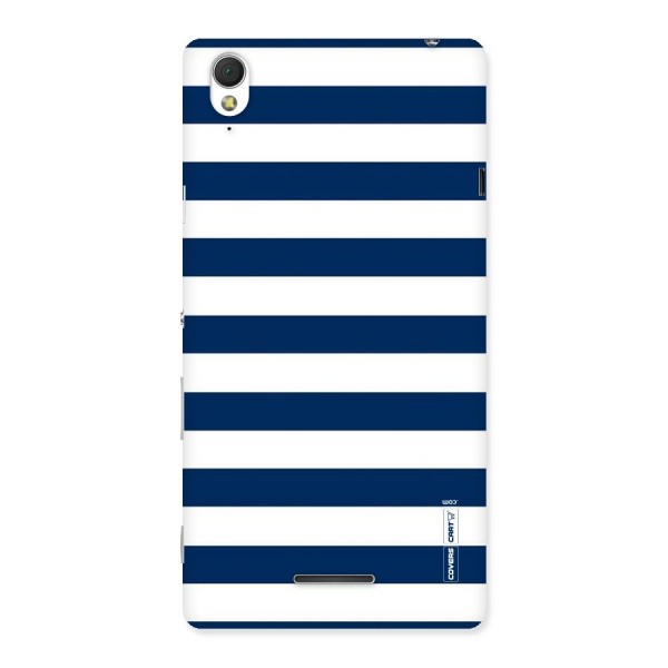 Classic Blue White Stripes Back Case for Sony Xperia T3