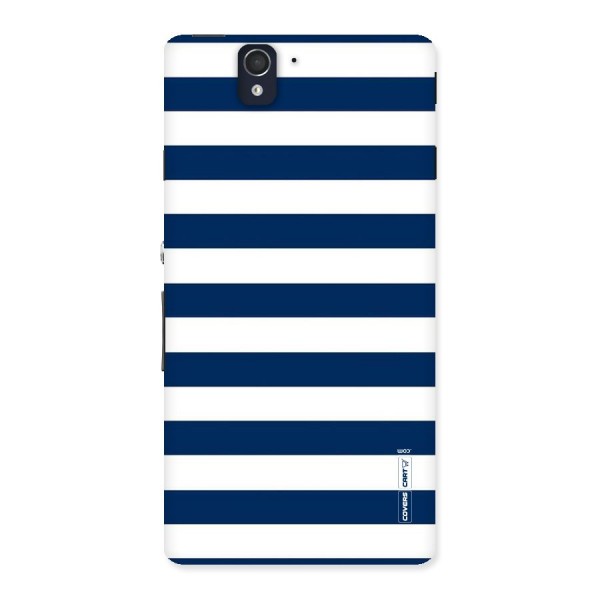 Classic Blue White Stripes Back Case for Sony Xperia Z