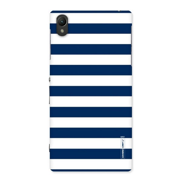 Classic Blue White Stripes Back Case for Sony Xperia Z1