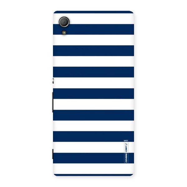 Classic Blue White Stripes Back Case for Xperia Z3 Plus