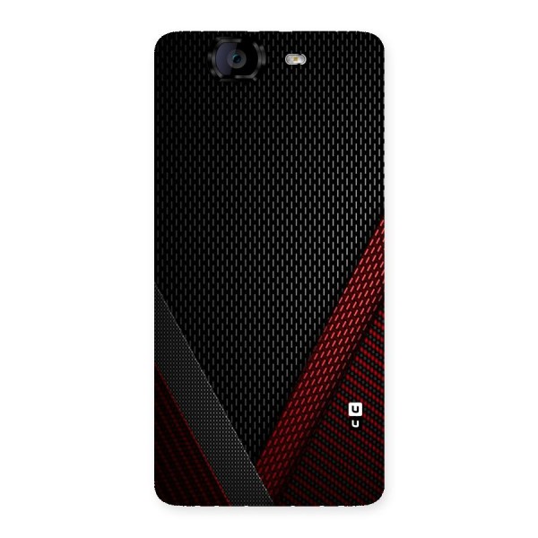 Classy Black Red Design Back Case for Canvas Knight A350