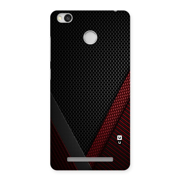 Classy Black Red Design Back Case for Redmi 3S Prime