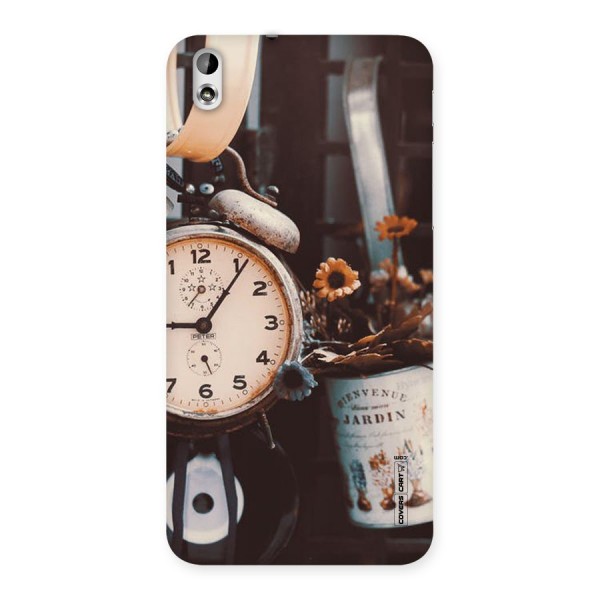 Clock And Flowers Back Case for HTC Desire 816