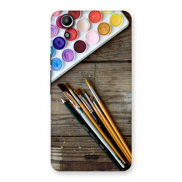 Color Palette and Brush Back Case for Micromax Canvas Selfie Lens Q345