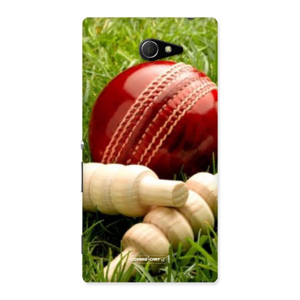Cricket Ball and Stumps Back Case for Sony Xperia M2