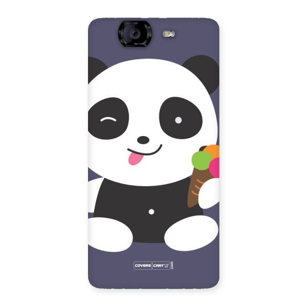 Cute Panda Blue Back Case for Canvas Knight A350