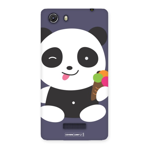 Cute Panda Blue Back Case for Micromax Unite 3