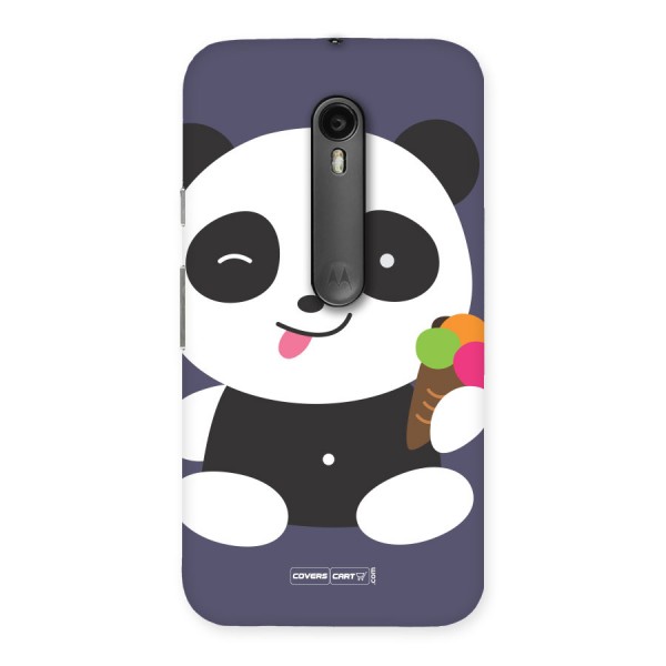 Cute Panda Blue Back Case for Moto G3