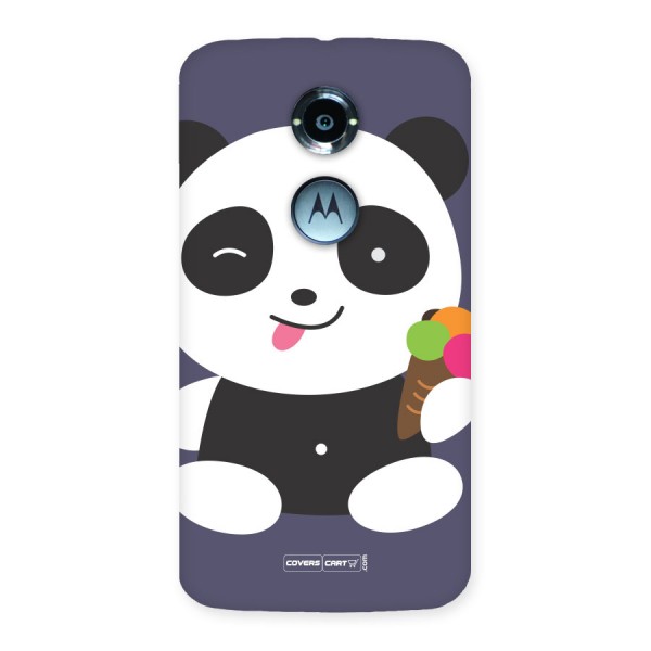Cute Panda Blue Back Case for Moto X 2nd Gen