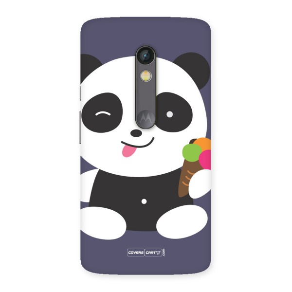 Cute Panda Blue Back Case for Moto X Play