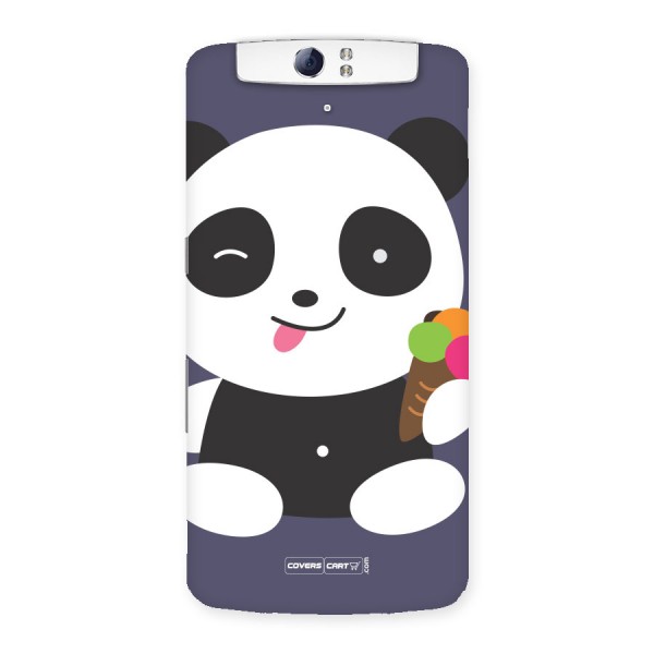 Cute Panda Blue Back Case for Oppo N1
