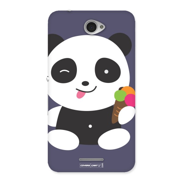 Cute Panda Blue Back Case for Sony Xperia E4