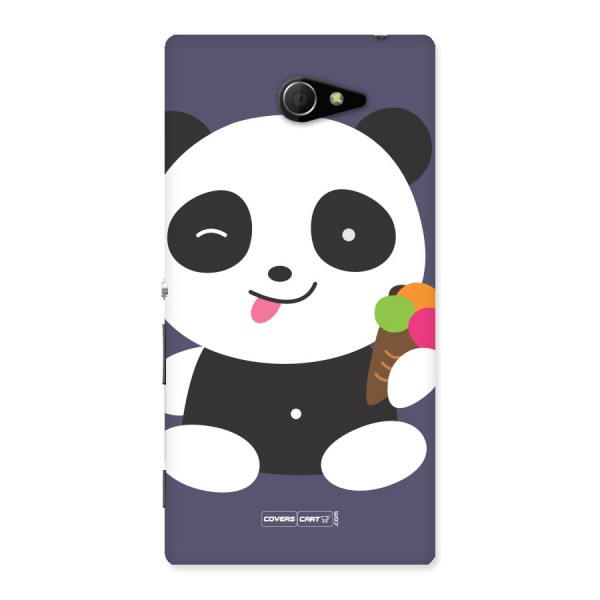 Cute Panda Blue Back Case for Sony Xperia M2