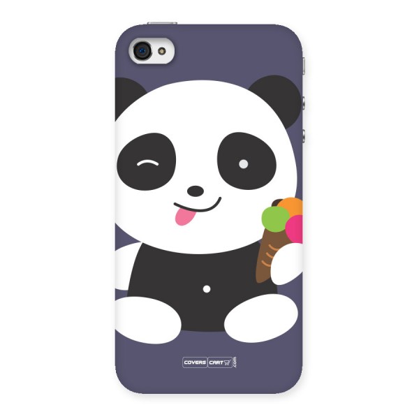 Cute Panda Blue Back Case for iPhone 4 4s