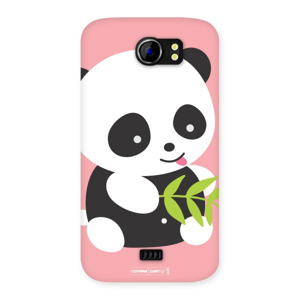 Cute Panda Pink Back Case for Micromax Canvas 2 A110
