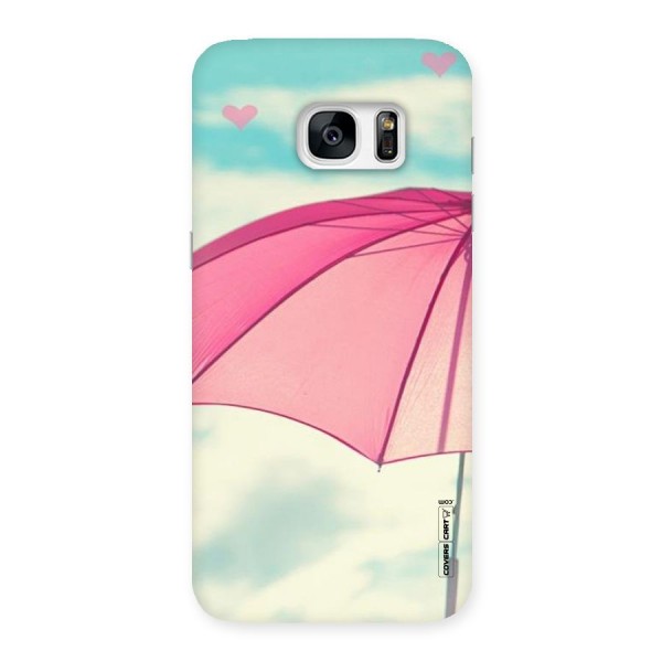 Cute Pink Umbrella Back Case for Galaxy S7 Edge