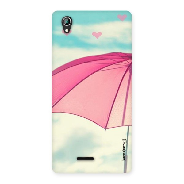 Cute Pink Umbrella Back Case for Lava Iris 800