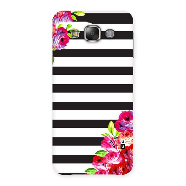 Floral Stripes Back Case for Galaxy E7