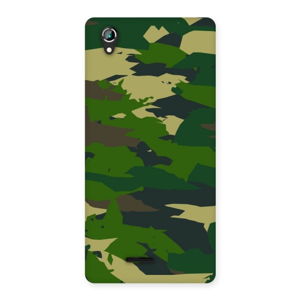 Green Camouflage Army Back Case for Lava Iris 800