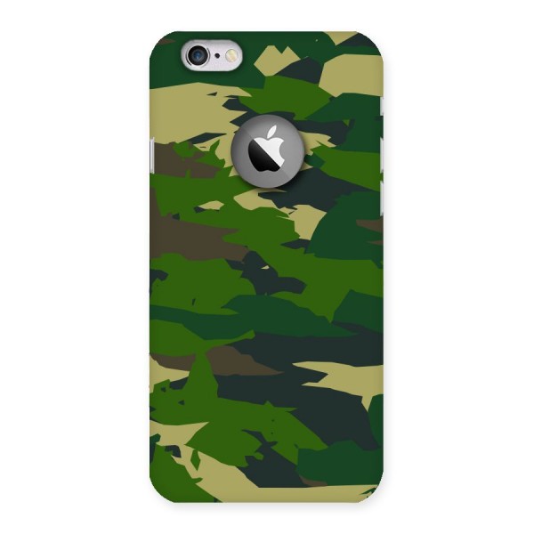 Green Camouflage Army Back Case for iPhone 6 Logo Cut