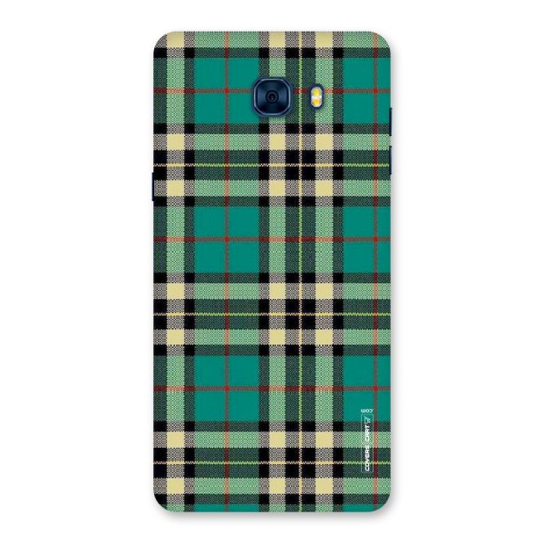 Green Check Back Case for Galaxy C7 Pro