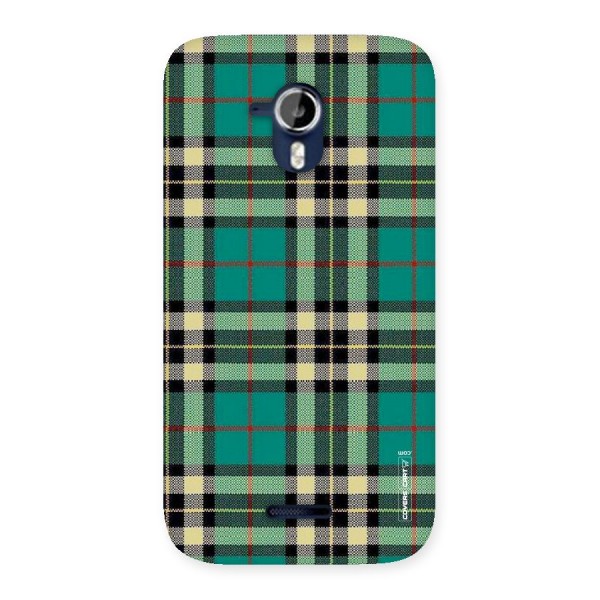 Green Check Back Case for Micromax Canvas Magnus A117