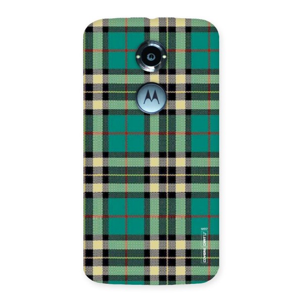 Green Check Back Case for Moto X 2nd Gen
