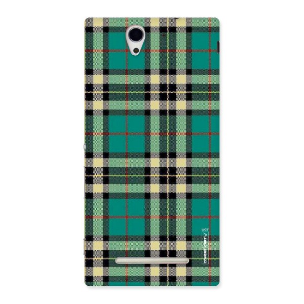 Green Check Back Case for Sony Xperia C3