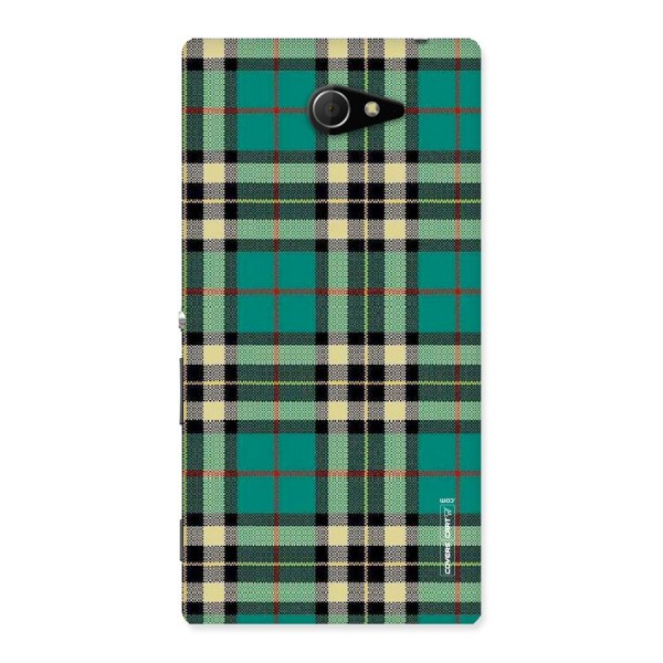 Green Check Back Case for Sony Xperia M2