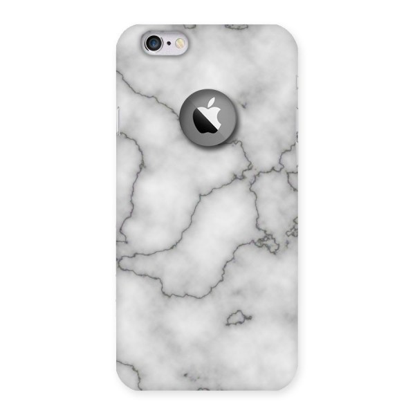 Grey Marble Back Case for iPhone 6 Logo Cut