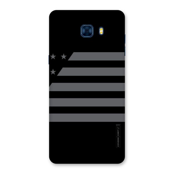 Grey Star Striped Pattern Back Case for Galaxy C7 Pro