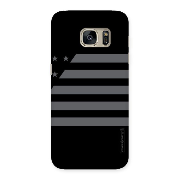 Grey Star Striped Pattern Back Case for Galaxy S7