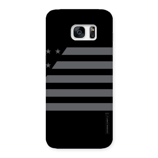 Grey Star Striped Pattern Back Case for Galaxy S7 Edge