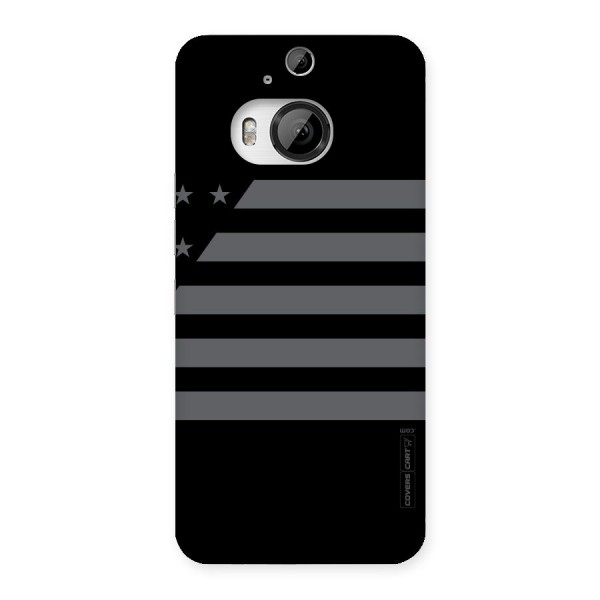 Grey Star Striped Pattern Back Case for HTC One M9 Plus