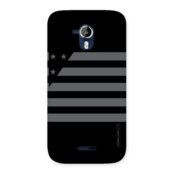 Grey Star Striped Pattern Back Case for Micromax Canvas Magnus A117