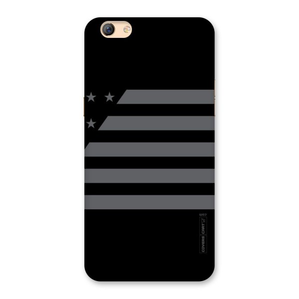 Grey Star Striped Pattern Back Case for Oppo F3 Plus