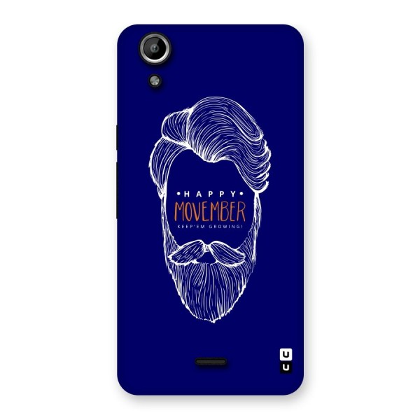 Happy Movember Blue Back Case for Micromax Canvas Selfie Lens Q345