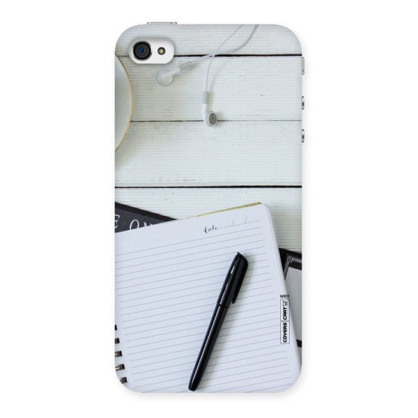 Headphones Notes Back Case for iPhone 4 4s