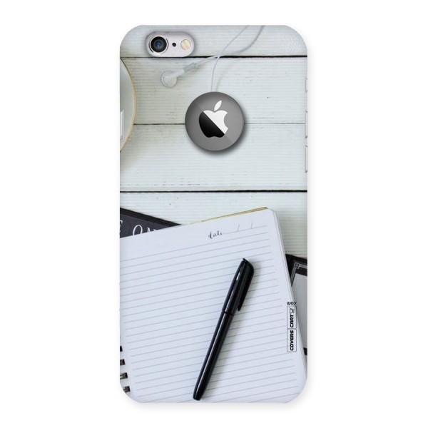 Headphones Notes Back Case for iPhone 6 Logo Cut