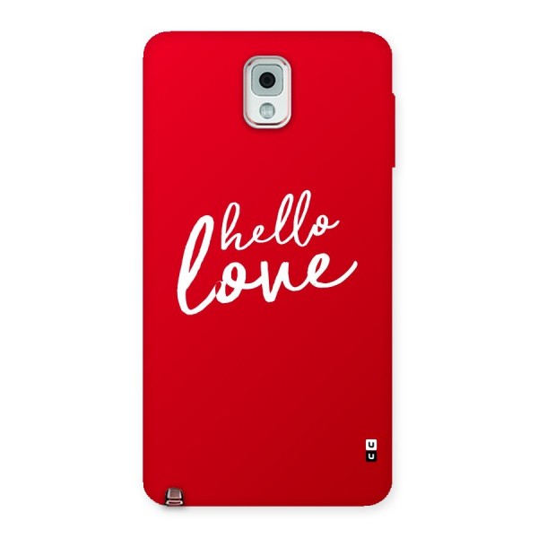 Hello Love Back Case for Galaxy Note 3