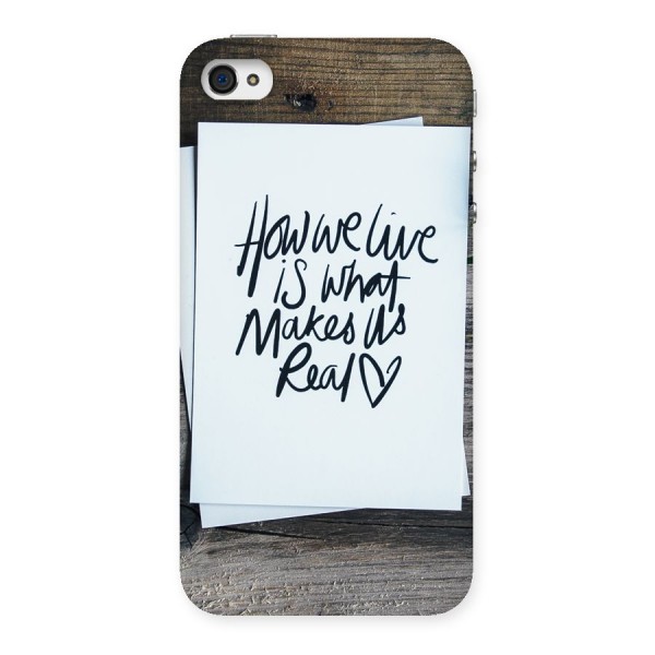 How We Live Back Case for iPhone 4 4s
