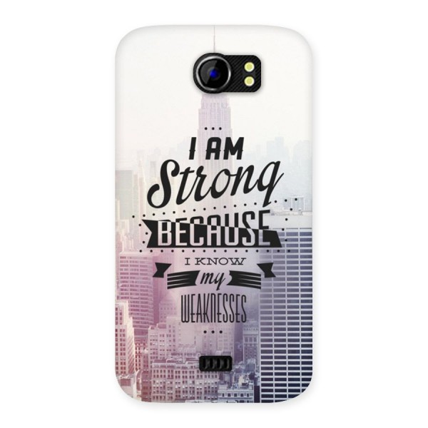 I am Strong Back Case for Micromax Canvas 2 A110