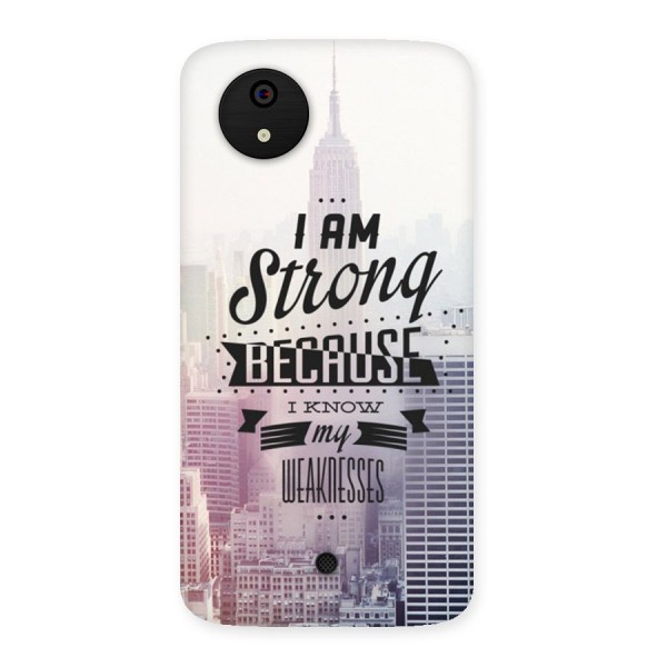 I am Strong Back Case for Micromax Canvas A1