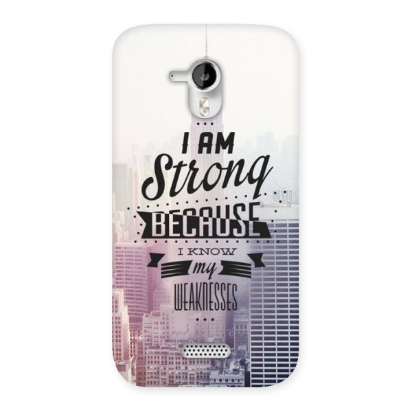 I am Strong Back Case for Micromax Canvas HD A116