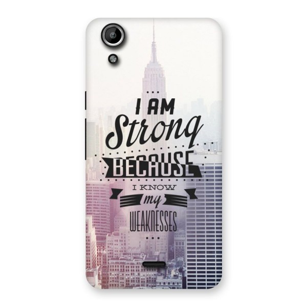 I am Strong Back Case for Micromax Canvas Selfie Lens Q345