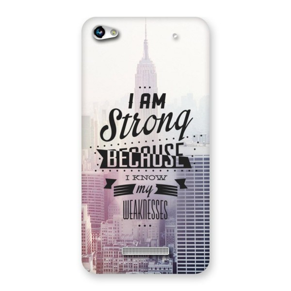 I am Strong Back Case for Micromax Hue 2